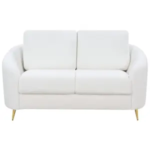 2 Seater Boucle Sofa White TROSA