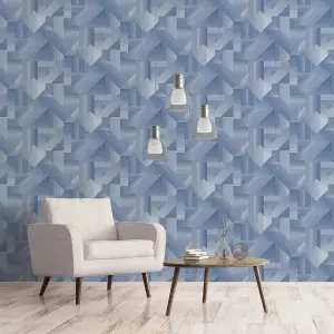 Galerie TexStyle Blue Shape Shifter Wallpaper Roll