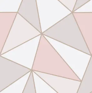 Fine Decor Apex Rose gold effect Geometric Smooth Wallpaper Sample