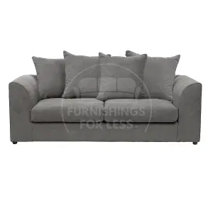 Casper Soft Chenille Fabric Fabric 3 Seater Sofa Grey - Scatter Back