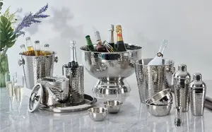 Buckingham Double Wall Stainless Steel Ice Bucket 2.3 L with Lid and Ice Tong for Home, Restaurant, BBQ, Clubs, Parties