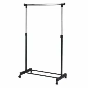 Portable Clothes Rack Single Hanging Garment Bar Heavy Duty Hanger Rolling