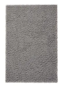 Modern Easy to Clean Grey Plain Shaggy Rug for Dining Rug-200cm X 285cm