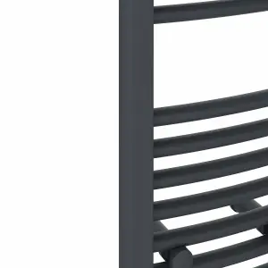 Right Radiators 800x300 mm Curved Heated Towel Rail Radiator Bathroom Ladder Warmer Anthracite