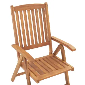 Set of 2 Garden Chairs JAVA Acacia Wood Light Wood