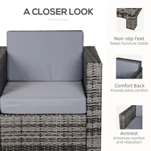 Garden Patio Rattan Wicker Furniture Single Cube Chair Sofa Outdoor Grey