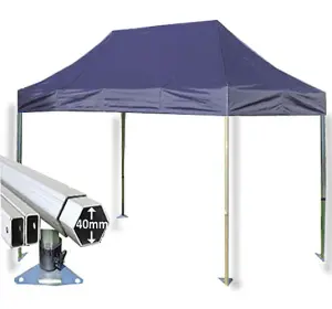 3m x 4.5m Extreme 40 Instant Shelter Pop Up Gazebos Frame & Canopy - Navy Blue