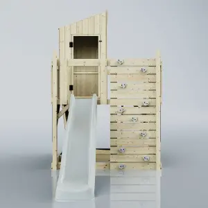 PolarPlay Kids Scandinavian Style Climbing Platform & Playhouse with Slide - Fiske Mist