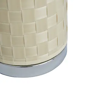 Inlight Hektor Woven Cylinder Polished Ivory Table lamp