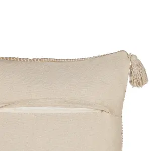 Set of 2 Cushions ARALIA Cotton 45 x 45 cm Solid Beige