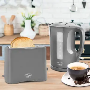 Quest 34079 Grey 1.7L Kettle & 2-Slice Toaster Set