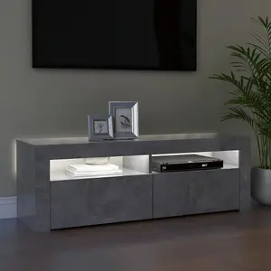 vidaXL TV Cabinet with LED Lights Concrete Grey 120x35x40 cm