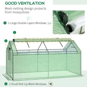 Outsunny Portable Greenhouse Outdoor Growhouse with 4 Windows for Plants, Green