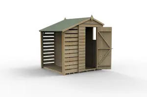 4LIFE Apex Shed 4x6 - Single Door - 1 Window -  With Lean-To