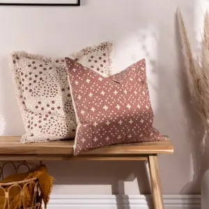 Yard Hara Woven Fringed Feather Rich Cushion