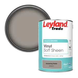 Leyland Trade Vinyl Soft Sheen Walls & Ceilings Emulsion Paint Simmering Smoke (PPG1019-4) - 5L