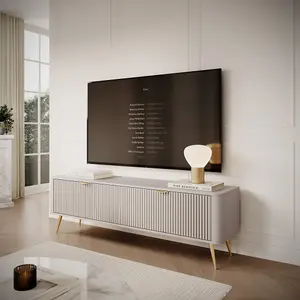 Lante Stylish Beige TV Cabinet 1630mm H510mm D380mm with Two Pull-Down Doors and Two Closed Compartments