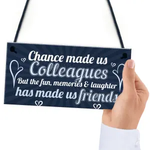 Red Ocean Chance Made Us Colleagues Friendship Friend Hanging Plaque Leaving Job Work CoWorker Gift Birthday