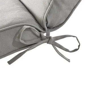 GoodHome Tiga Steel grey Plain colour Sunlounger cushion (L)190cm