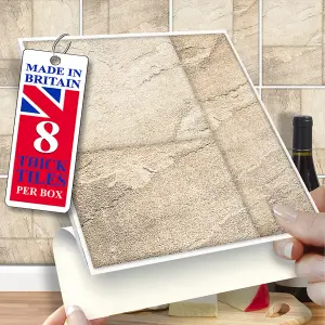 Stick and Go Self Adhesive Stick On Tiles Tristone 6" x 6" Box of 8 Apply over any tile, or directly on to the wall