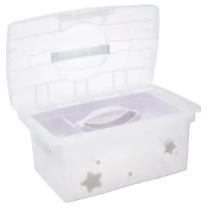 Keeeper Stars Traveller Organising Storage Box with Lid White