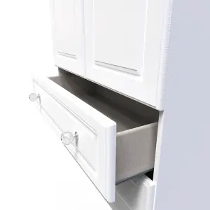 Stratford 2 Door 2 Drawer Wardrobe in White Ash (Ready Assembled)