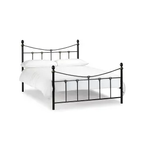 Premium Black & Antique Gold High End Metal Bed Frame - King Size 5ft (150cm)