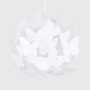 ValueLights White Ceiling Pendant Shade and B22 GLS LED 6W Warm White 3000K Bulb