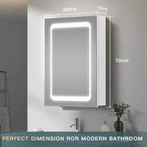 Bathroom Cabinet Mirror with LED Lights - 50cm x 70cm