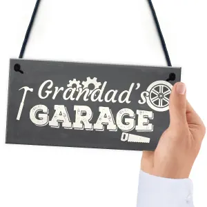 Red Ocean Grandad's Garage Hanging Wall Plaque Novelty Workshop Man Cave Shed Sign Father Gift