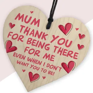 Red Ocean Wooden Heart Gifts for Mum - Perfect Mother's Day Gift to Show Your Love and Appreciation - Mum Birthday Gifts -