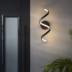 Non Automatic Outdoor LED Wall Light - Textured Black & White Diffuser