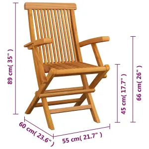 Berkfield Folding Garden Chairs 4 pcs Solid Teak Wood