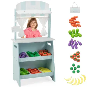 Costway Farmers Market Play Set Grocery Store for Kids w/Food Accessories