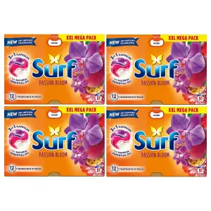 Surf 3 in 1 Laundry Washing Detergent Capsules Passion Bloom, 204 Washes, 4Pk