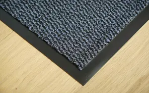 Heavy Duty Indoor & Outdoor Rubber Non-Slip Absorbent Barrier Mat - Blue 50 x 80 cm