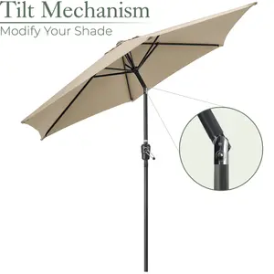 2.7m Crank and Tilt Parasol - Taupe