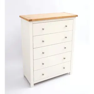 Maggiori 5 Drawer Chest of Drawers Chrome Knob