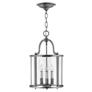 Elstead Gentry 4 Light  Medium Ceiling Lantern Pendant Pewter, E14