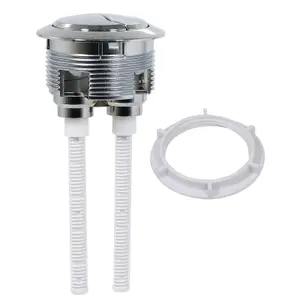 SPARES2GO Toilet Dual Flush Button 48mm WC Cistern Chrome Plated 110mm Double Push Rod Kit