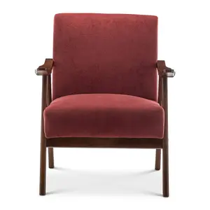 Fabric Cotton Burgundy Selma Accent Chair