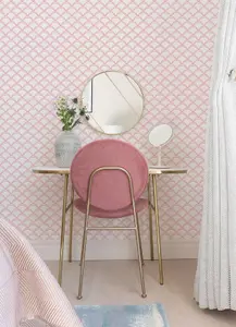 NuWallpaper NUS4909 Deco Wave Peel & Stick Wallpaper, Pink