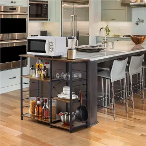 Yaheetech Kitchen Storage Rack with Shelfs Rustic Brown