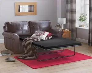 Argos Home Salisbury Leather 2 Seater Sofa Bed - Black