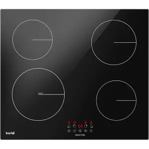 60cm 6800W 4 Zone Electric Induction Cooktop - Premium Black Glass Touch Control