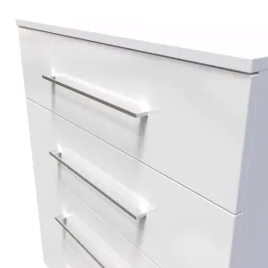 Chester 4 Drawer Chest in White Gloss (Ready Assembled)