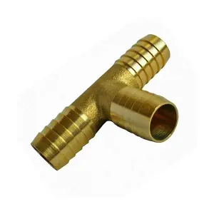 8 mm Brass T Type 3 Way Hose Joiner Barbed Connector Air Fuel Water Pipe Tubing