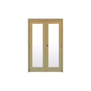 Geom 1 Lite Clear Glazed Oak Internal Patio Door set, (H)2017mm (W)1445mm