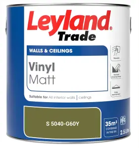 Leyland Trade Vinyl Matt Walls & Ceilings Emulsion Paint (S 5040-G60Y) 2.5L