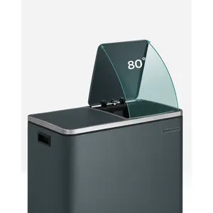 Steel Step On Multi-Compartment Rubbish & Recycling Bin Grey / 60L